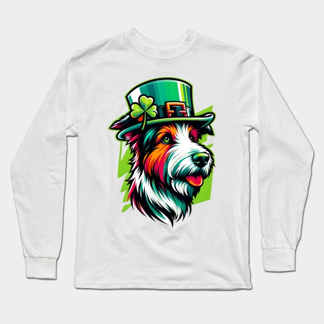 Kromfohrlander Dog in Saint Patrick's Day Garb Long Sleeve T-Shirt by ArtRUs